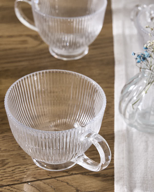 Mugs &amp; Coffee Cups Set of 2 - Palermo Embossed Footed Mug
