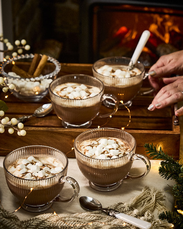 Embossed Glass Christmas Mug