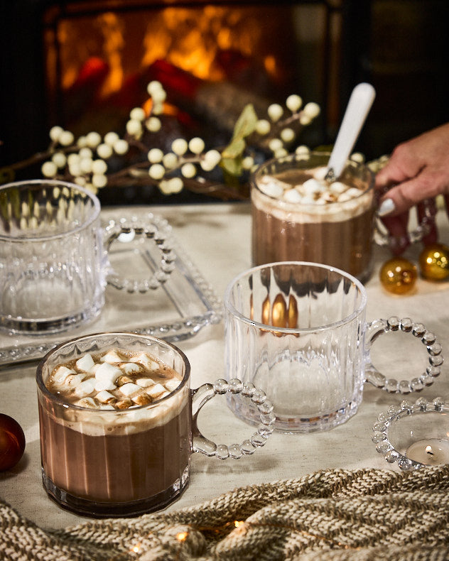 Ribbed Glass Christmas Mug