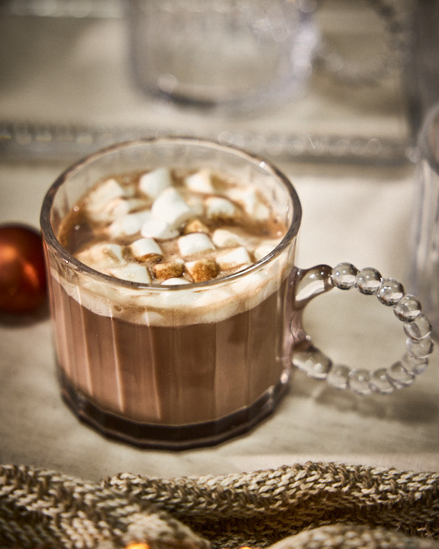 Bella Perle Ribbed Glass Mug