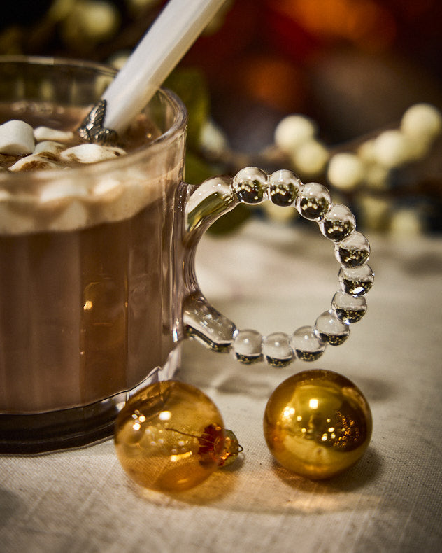 Ribbed Glass Christmas Mug