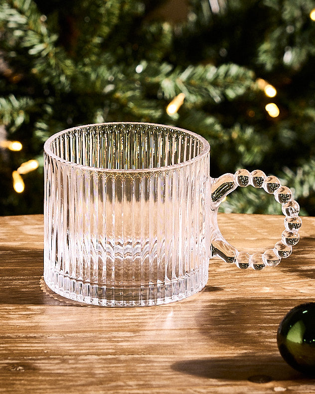 Bella Perle Ribbed Glass Mug