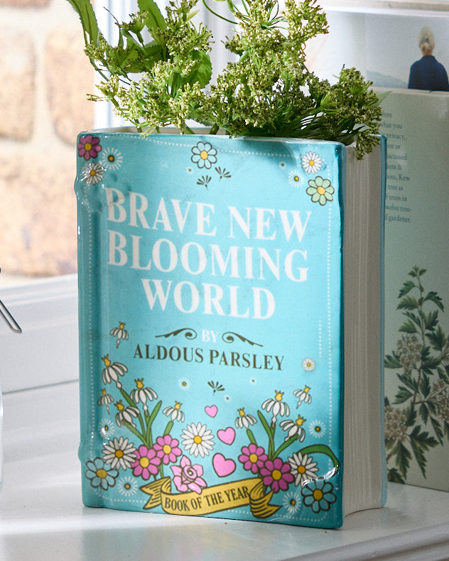 Brave New World Ceramic Book Vase
