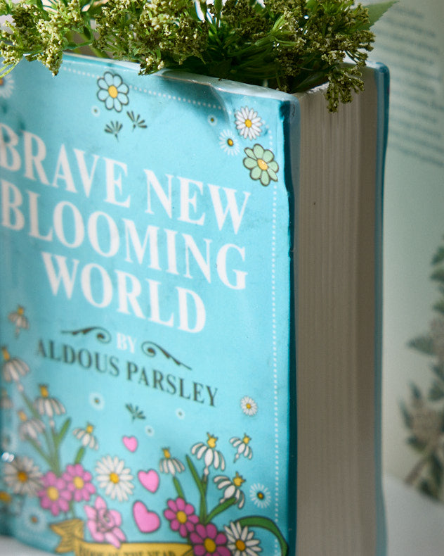 Brave New World Ceramic Book Vase