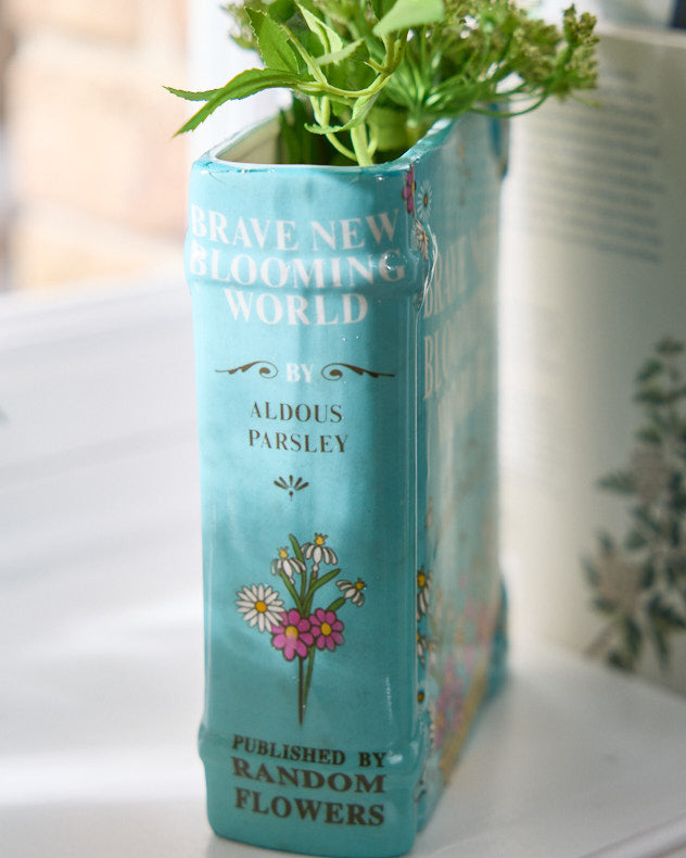 Brave New World Ceramic Book Vase