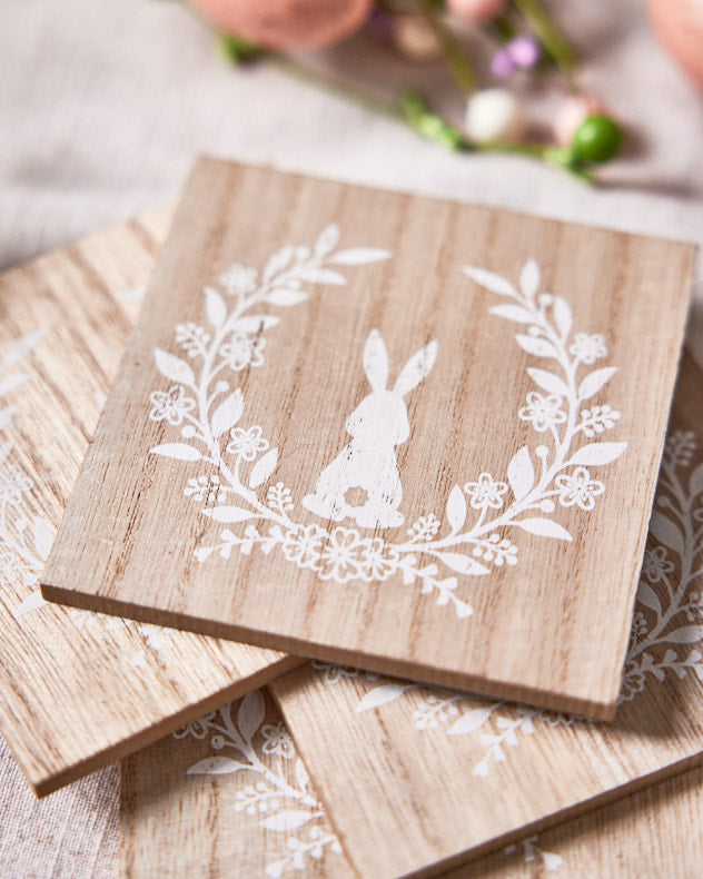 Set of 4 Woodland Rabbit Coasters