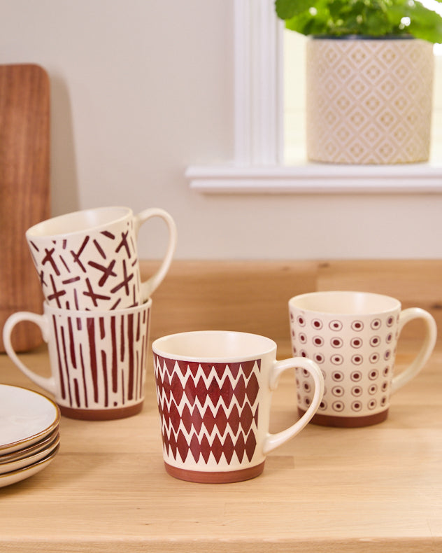 Manoko Set of 4 Patterned Mugs