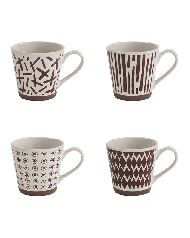Manoko Set of 4 Patterned Mugs