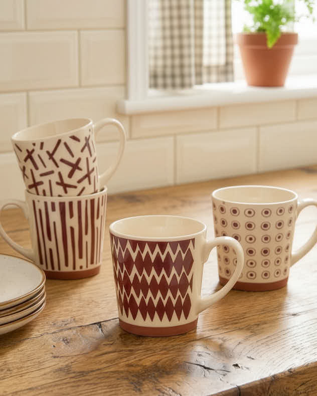 Manoko Set of 4 Patterned Mugs