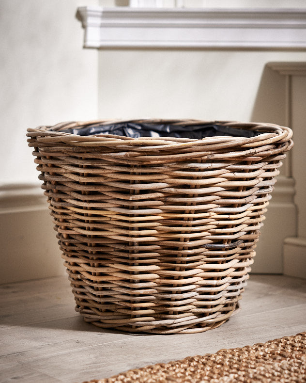 Tapered Rattan Planter Basket with Lining