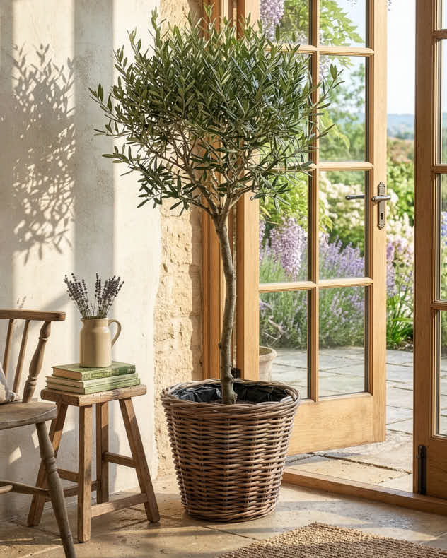 Small Natural Rattan & Plastic Pots & Planters - Rattan Planter Basket with Lining