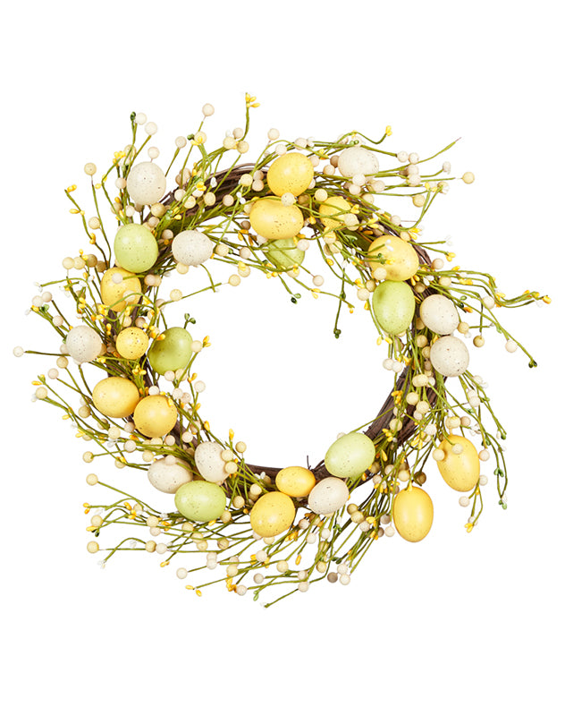 Yellow and Green Easter Eggs Wreath