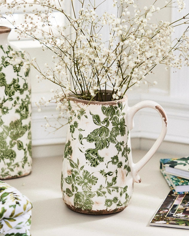 Pitcher Jug with white flowers