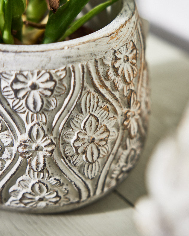 Bazille Floral Embossed Planters