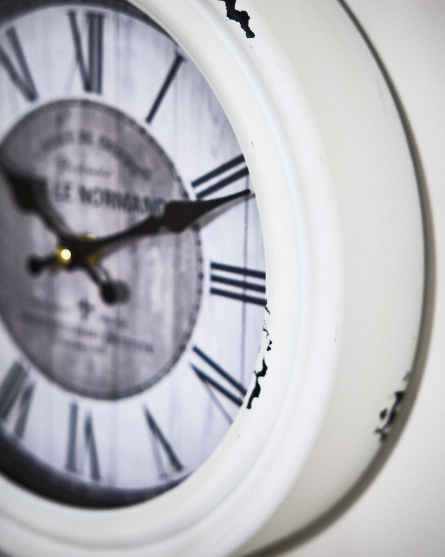 Clocks - Normandy Antique Cream Wall Clock 27cm