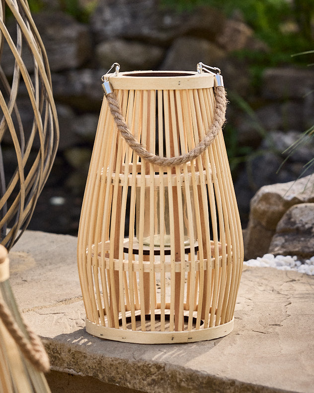 Mansart Bamboo Lantern with Rope Handle
