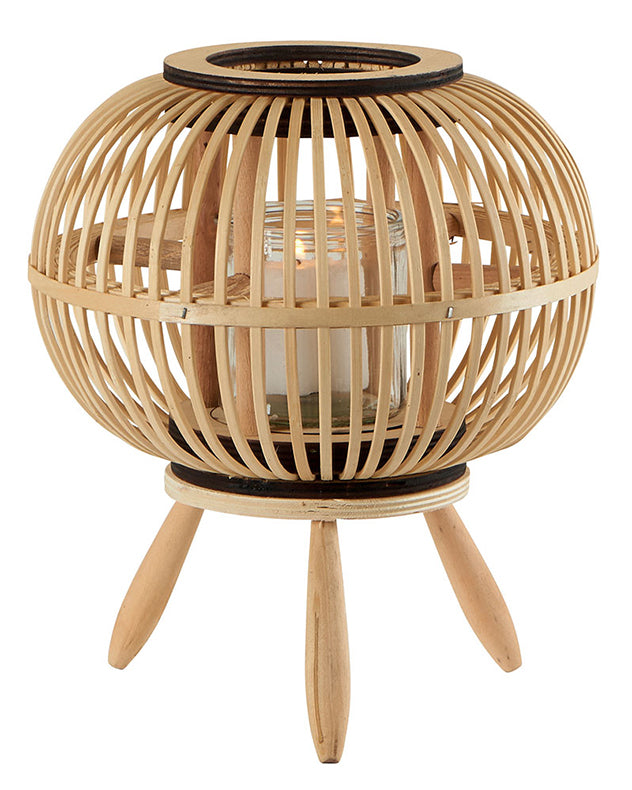 Lucera Round Tripod Bamboo Lantern