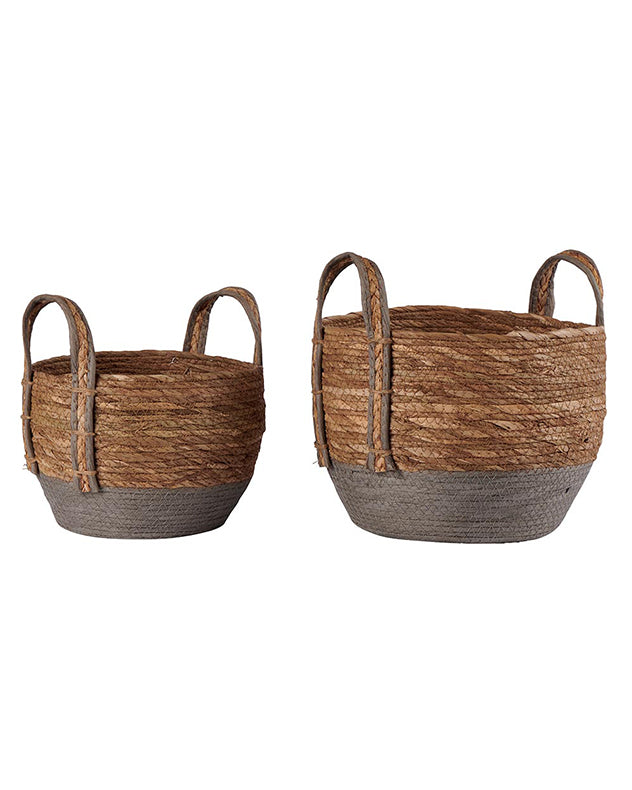 Set of 2 Natural Storage Baskets