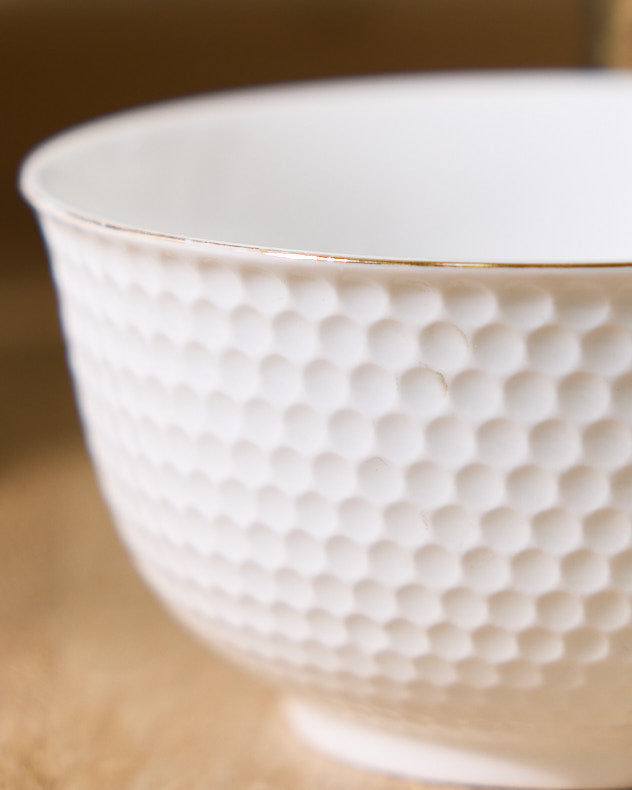 Bayonne Textured White Ceramic Bowl 350ml