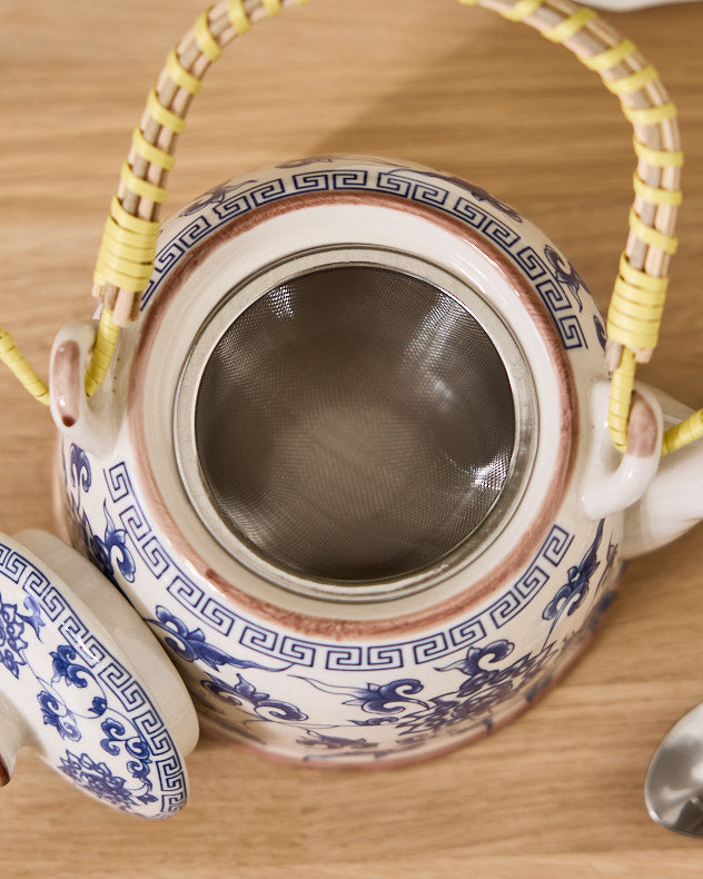 Tableware - Blue Floral Ceramic Teapot with Infuser
