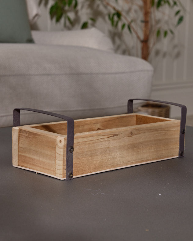 Set of 3 Wood and Zinc Nesting Serving Trays
