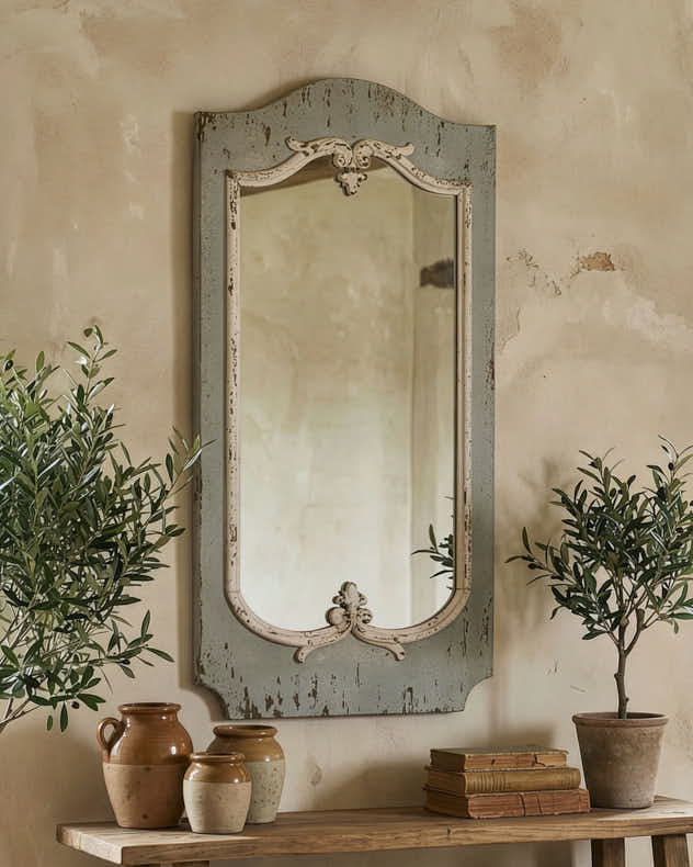 Carteret White Wood Wall Mirror