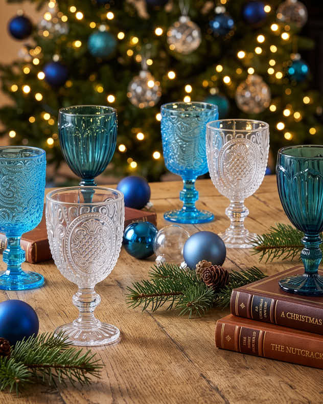 Cool Blue Glassware Collection