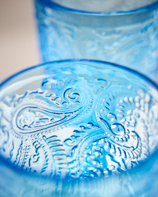 Lugo Paisley Bright Blue Wine Glass