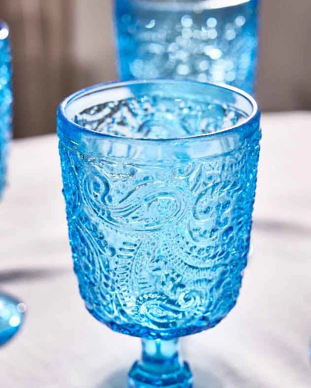 Bright Blue Wine Glass