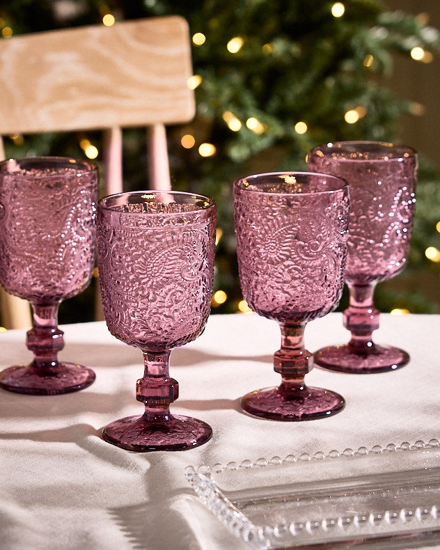 Lugo Paisley Amethyst Wine Glass