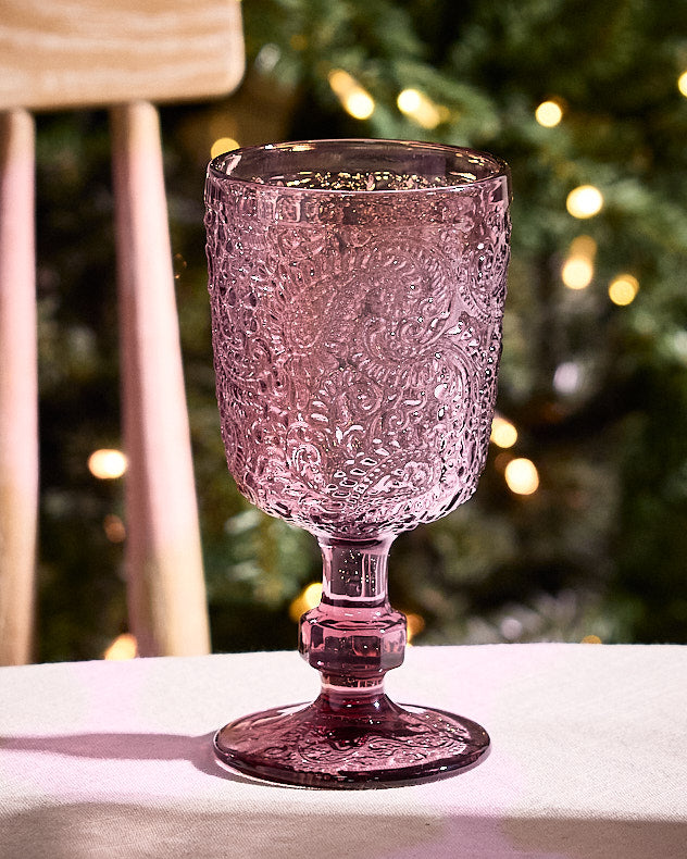 Lugo Paisley Amethyst Wine Glass
