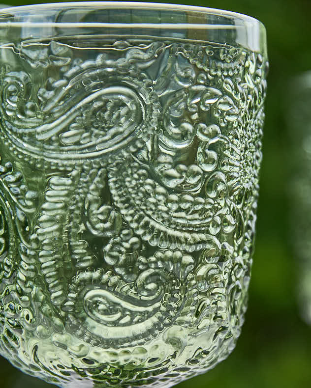 Verre à vin vert Lugo Paisley