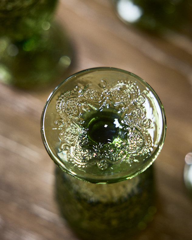 Lugo Paisley Green Wine Glass