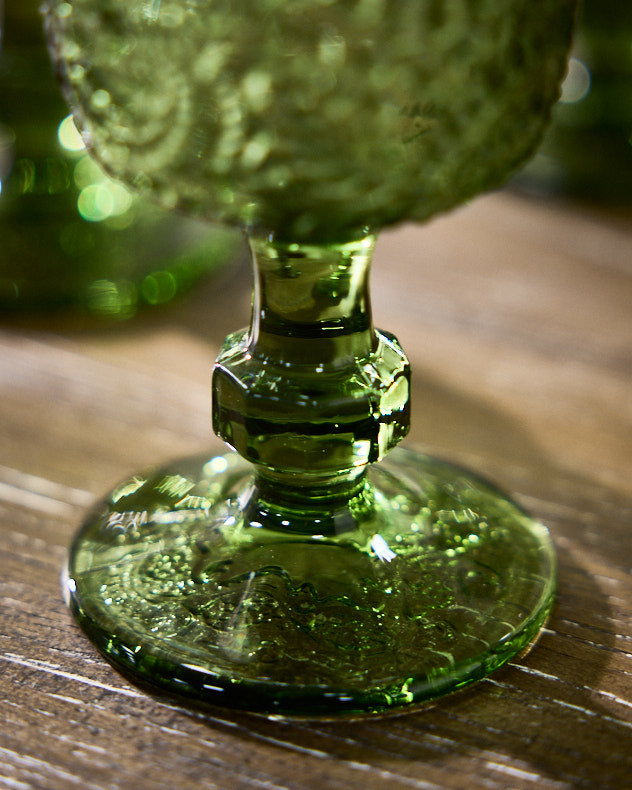 Lugo Paisley Green Wine Glass