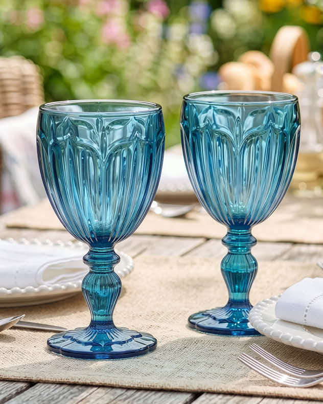 Linares Blue Wine Glass