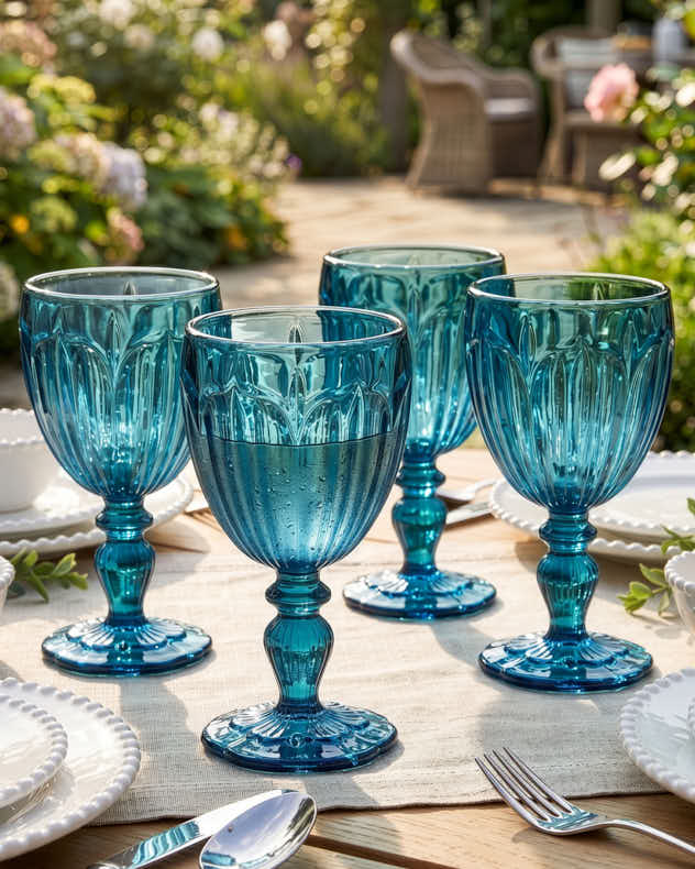 Linares Blue Wine Glass