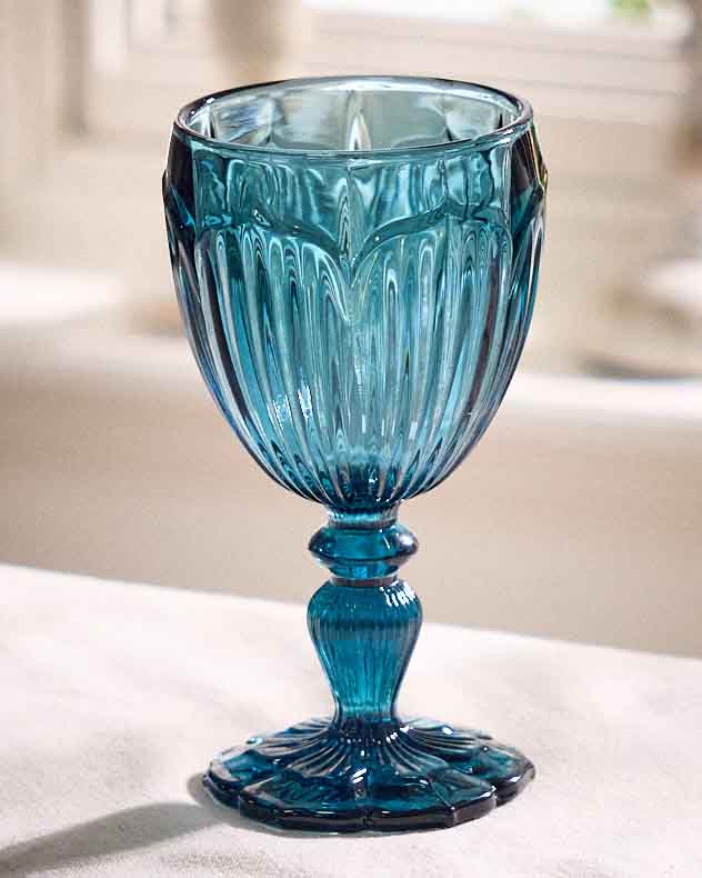 Wine Glasses Set of 2 - Linares Blue Wine Glass