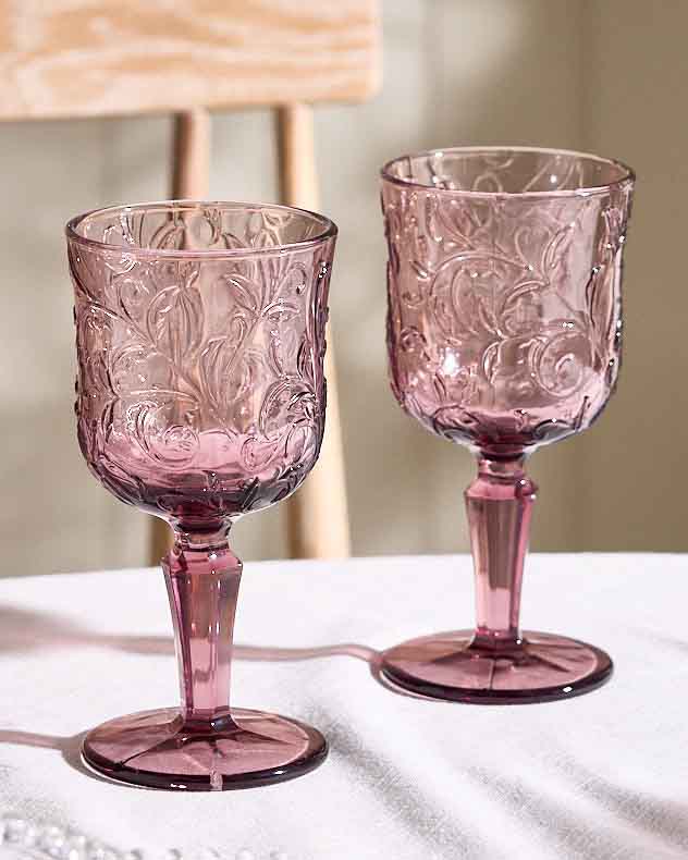 Wine Glasses Set of 4 - Lucena Amethyst Wine Glass