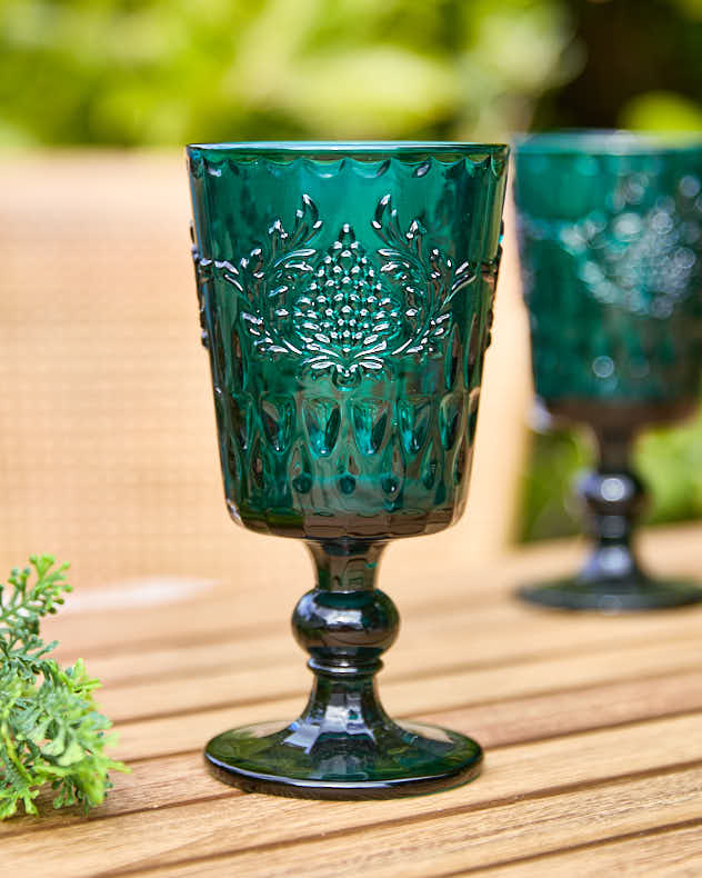 Zafra Teal Wine Glass