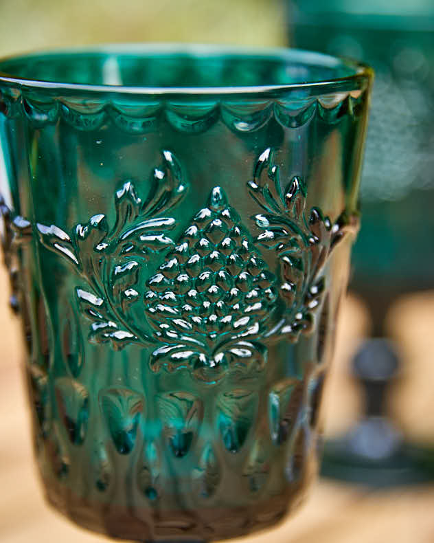 Zafra Teal Wine Glass