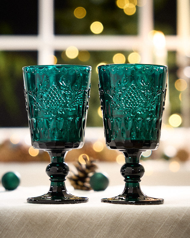Zafra Teal Wine Glass