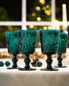 Zafra Teal Wine Glass