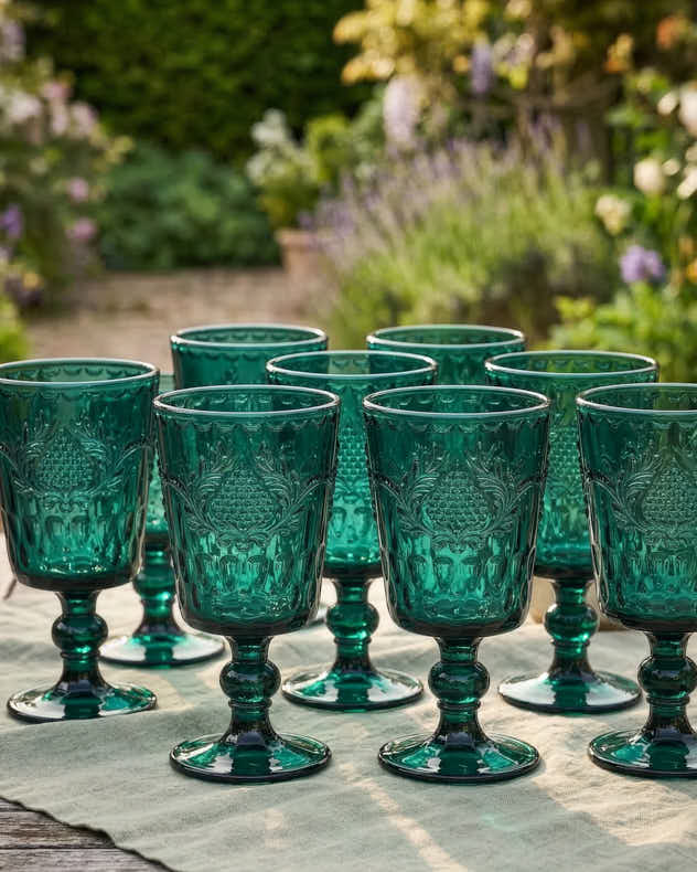 Wine Glasses Set of 2 - Zafra Teal Wine Glass