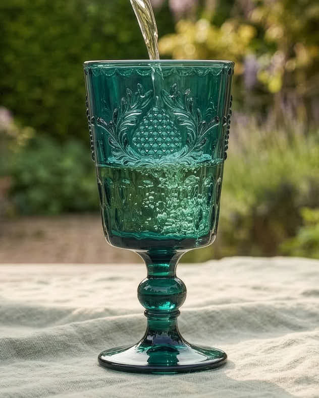 Wine Glasses - Zafra Teal Wine Glass