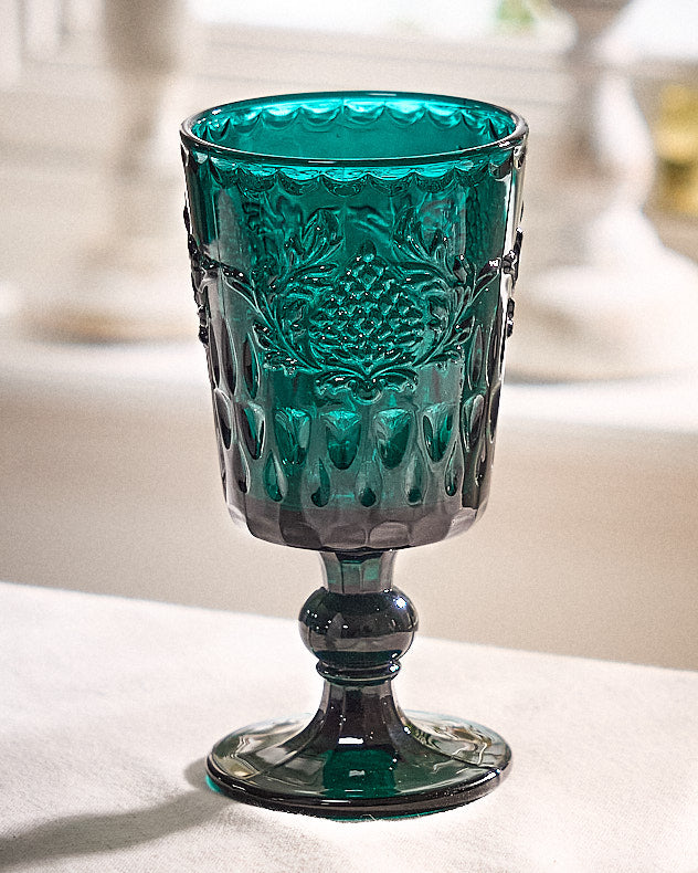 Zafra Teal Wine Glass