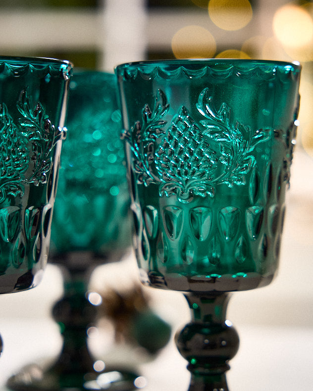 Zafra Teal Wine Glass