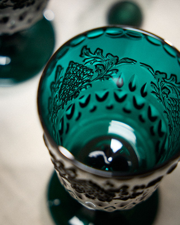 Zafra Teal Wine Glass