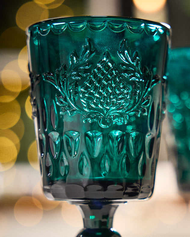 Zafra Teal Wine Glass