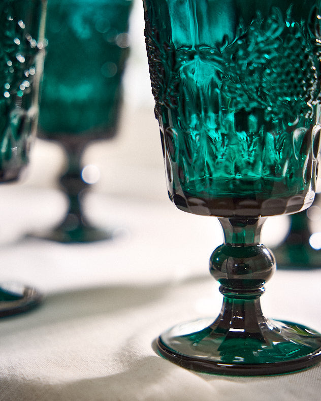 Zafra Teal Wine Glass