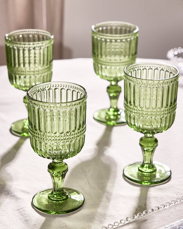 Single Green Glass Wine Glasses - Merida Green Wine Glass
